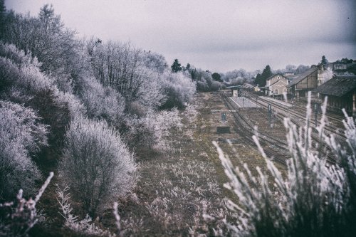 Gare du Dorat en hiver